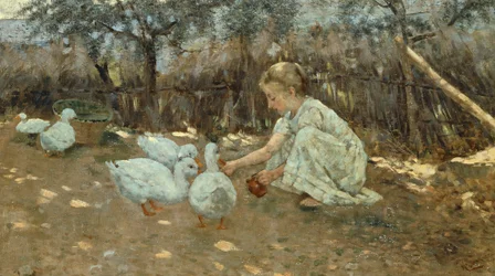 Der kleine Gänsehirt, ca. 1892, von Niccolo Cannicci (1846-1906)