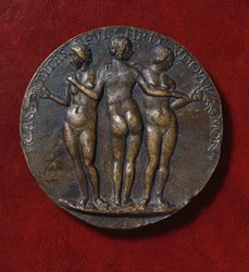 Medaille mit Darstellung der Drei Grazien (Bronze)