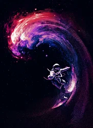 Astronaut kosmisches Surfen