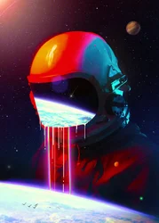Astronaut Erdlandschaftsfluss