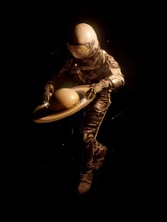 Astronaut und Saturn