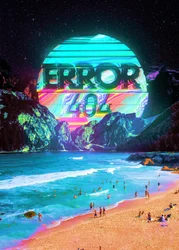 Vaporwave-Fehlerstrand