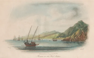 Zehnerserie: 1. Sir John Moores Angriff vor Basse-Terre, Guadeloupe. 2. Rouseau in Westindien. 3. Guanahani oder Cat Island. ....