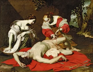 Der heilige Sebastian wird von der heiligen Irene gepflegt
