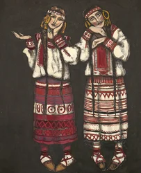 Kostümentwurf für das Ballett Das Frühlingsopfer von I. Strawinski, 1930