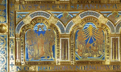 Der Verduner Altar. Links: Christi Himmelfahrt