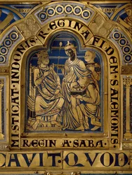 Verduner Altar aus Gold und Email von Nikolaus von Verdun (ca.1130/50-1205): Szenen aus dem Alten und Neuen Testament: (Detail)