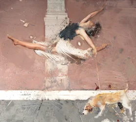 Ballerina mit Hund