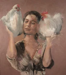 Mädchen mit Hähnen, 2018