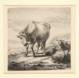 Die Gruppe der Kühe, mit der Milchmagd