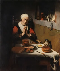 Alte Frau beim Gebet, bekannt als 