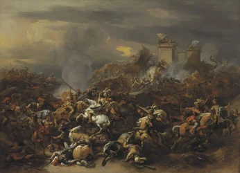 Die Schlacht von Alexander dem Großen gegen König Porus