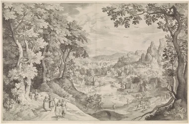 Landschaft mit Hirschjagd