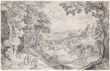 Landschaft mit Hirschjagd