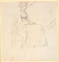 Profilbild der zweiten Frau des Künstlers, Juliane Marie Abildgaard, sitzend, ganze Figur