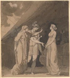 Szene aus Voltaires "Le triumvirat", vermutlich 2. Akt, 2. Szene