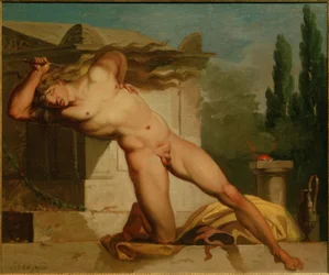 Adrastos tötet sich am Grabe von Atys