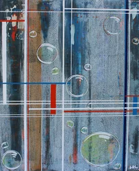 Geometrisches Gitter mit Blasen