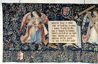 Apokalypse (1373-1383), Engel tragen die Werkzeuge der Passion