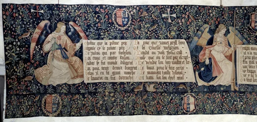 Apokalypse (1373-1383), Engel tragen die Werkzeuge der Passion