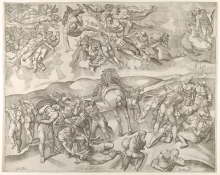 Bekehrung des Saulus, aus Michelangelos Fresko in der Paulinischen Kapelle im Vatikan, ca. 1545-60