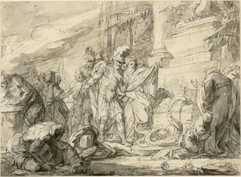 Aeneas am Grab von Anchises (recto); Aeneas am Grab von Anchises (verso)