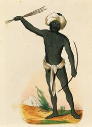 Aborigine von der Insel Vatou-Lele (Fidschi-Inseln)