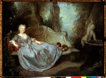 Eine Dame in einem Garten, 18. Jahrhundert