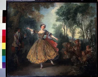 La Camargo tanzend (Marie Anne de Cupis Camargo, genannt La Camargo, 1710-1770)