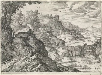 Berglandschaft mit einer Wassermühle