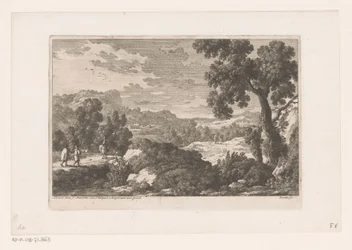 Hügelige Landschaft mit Figuren