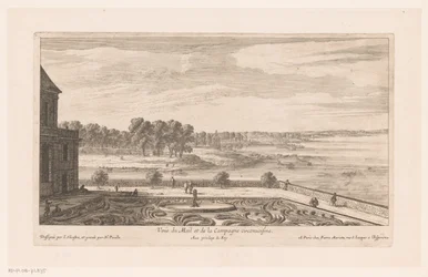 Landschaft mit Landhaus und Garten
