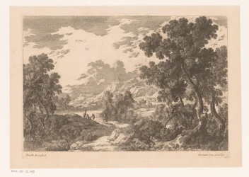 Flusslandschaft mit vier Figuren