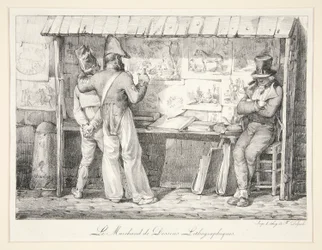 Der Händler von lithografischen Bildern