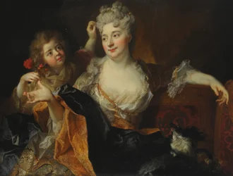 Porträt der Marguerite-Elisabeth Forest de Largillierre und ihres Sohnes Nicolás