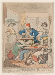 Elend des menschlichen Lebens: Während tiefem Studium und in Gedanken verloren in der komplizierten..., Oktober 1807
