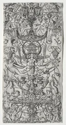 Ornamenttafel mit einem Vogelkäfig, ca. 1500-1512