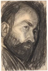 Selbstporträt. Kopf 3/4 Profil nach rechts