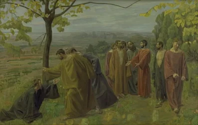 Der Blinde am Wegesrand bittet Jesus um Gnade