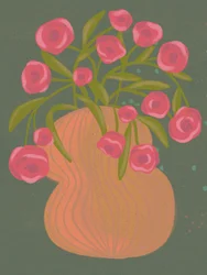 Rosa Blumen Orange Vase