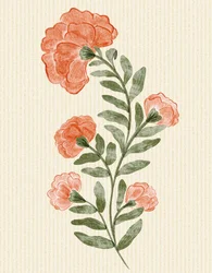 Sanfte orangefarbene Botanicals