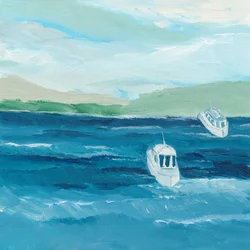 Zwei Boote Blaues Wasser