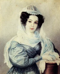 Porträt von Camilla Ivasheva Le Dantieau 1808-1839, Ehefrau des Dekabristen Vasily Ivashev, 1834