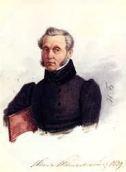 Porträt des Dekabristen Iwan Powalo-Schweikowski 1787-1845, 1839