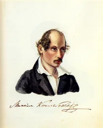 Porträt des Dekabristen Michail Küchelbecker 1798-1859, 1831