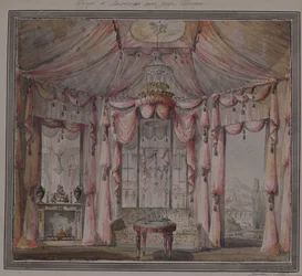 Inneneinrichtung für das Boudoir im Haus von Graf Bezborodko in Moskau, 1790er Jahre