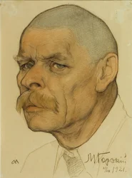Porträt des Autors Maxim Gorki 1868-1939, 1921