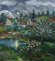 Frühlingsnacht mit Vollmond