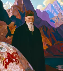 Reproduktion des Porträts von Nikolai Roerich