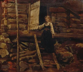Mädchen auf Treppe